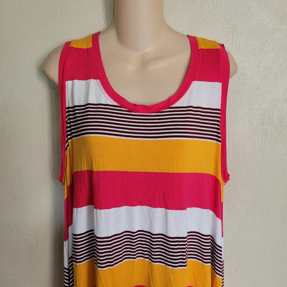 Lane Bryant Sharkbite Hem Striped Casual Dress Size Women's Plus Size 18/20 - Picture 7 of 13